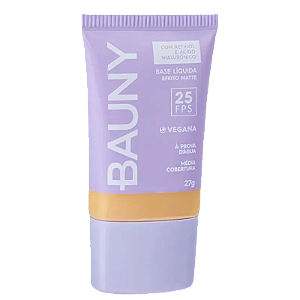 BAUNY COSMÉTICOS BASE LÍQUIDA EFEITO MATTE FPS25 COR 050 27G