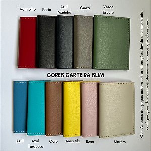 Carteira Slim cor verde escuro - Pronta entrega