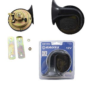 Buzina Caracol Grave 2terminais 12v Universal Gauss - Gb1052