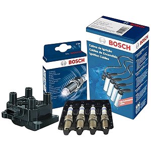 Kit Vela Cabo Bobina Palio G1 1.3 16v Fire 03 Gaso Bosch Preto