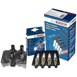 Kit Vela Cabo Bobina Fiesta G3 1.6 Zetec Rocam 09 Flex Bosch