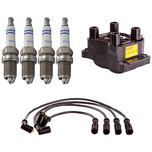 Kit Vela Cabo Bobina Palio G2 1.3 8v Fire 03 04 Flex Bosch