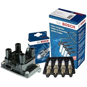 Kit Vela Cabo Bobina Strada G2 1.8 8v 2004 2005 Flex Bosch