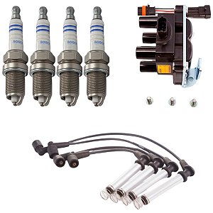 Kit Vela Cabo Bobina Corsa 1.4 8v 2007 2008 2009 Flex Bosch
