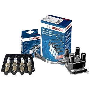 Kit Vela Cabo Bobina Stilo 1.8 8v 2005 2006 2007 Flex Bosch