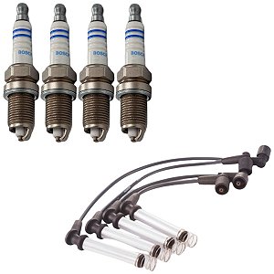 Kit Cabo E Vela Celta 1.0 8v Vhc 2005 2006 2007 Flex Bosch