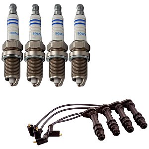 Kit Cabo E Vela Brava 1.6 16v Fiasa Step A 01 Gasolina Bosch