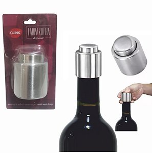 TAMPA INOX ROLHA DE PRESSAO P/GARRAFA DE VINHO 5X4,5CM0 CK4410 CLINK