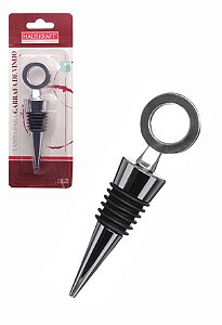 TAMPA DE METAL/SILICONE P/GARRAFA DE VINHO HAUSKRAFT 10X3,2 CM