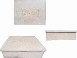 Caixa para vinho MDF Crú 3 Peças Presente - Personalizada J2winner