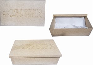 Caixa para vinho MDF Crú 2 Peças Presente - Personalizada J2winner