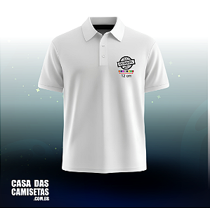 Gola Polo Branca | Estampa colorida frente