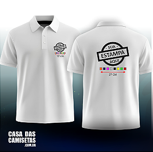 Gola Polo Branca | Estampa colorida frente e costa
