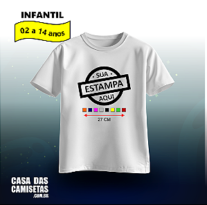 Camiseta Infantil branca | Estampa frente  colorida
