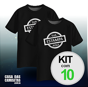 Kit Camisetas Pretas | Estampa colorida
