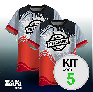 Kit 5 Camisetas  Dry | Estampa Sublimação