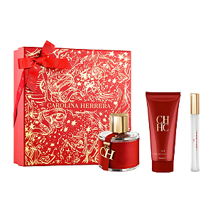 Carolina Herrera Coffret CH Edt 100ml + Hidratante Corporal 100ml + Travel Size 10ml - Feminino