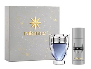 Rabanne Coffret Invictus Edt 100ml + Desodorante 150ml - Masculino