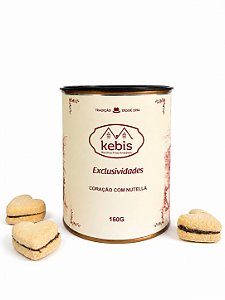 Lata de Biscoitos Coração com Nutella 160g