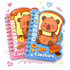 Caderno Capivara Fofo - Escolar - Rosa e Azul