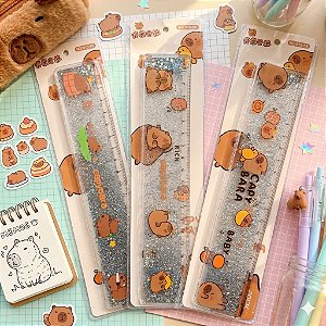Régua Capivara 20cm Acrílico com Glitter