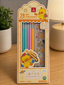 Kit Lápis 2B com Adesivos Escolar Paperpelonline