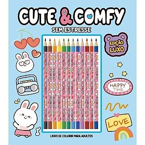 Cute & Comfy Livro Colorir Com 12 Cores De Lápis