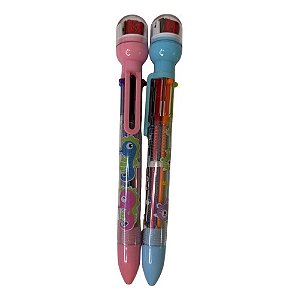 Caneta com Carimbo Divertida com 6 cores - Kit com 2 unidades - Papelaria Fofa