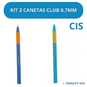 Caneta Esferografica - CLUB 0,7mm - CIS - Kit 2 Unidades