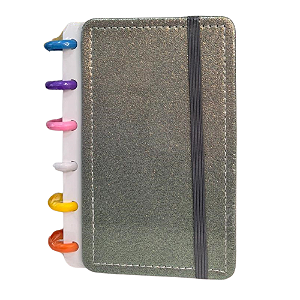 Caderno Fichário Pocket P 6 Discos Glitter
