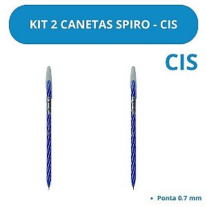 Caneta Esferográfica Spiro Azul CIS 2 Unidades