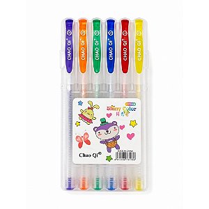 Kit 6 Canetas Coloridas Shiny Color CQ718-6
