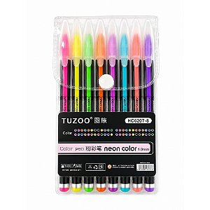 Kit 8 Canetas Gel Neon Pastel Pen