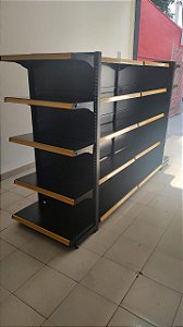 Prateleira Cristal Aço - Gondola de Ponta 160x75 4 modulos