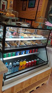 Vitrine Refrigerada p/ bebidas e bolo - Relux 120x70x1.45