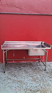 pia inox 160x70x93 Semi nova cuba lado direito