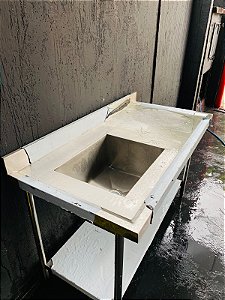 PIA COM CUBA EM AÇO INOX 140X70X85 NOVA
