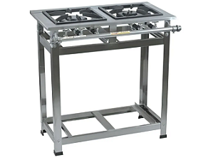 Fogão 2 Bocas INOX  cristal aço NOVO