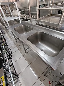 Pia inox 2 cubas 2.05x70x90 semi-nova