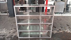 Prateleira inox com várias divisórias 160x40 SEMI NOVA