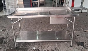 Pia inox 1.50x70x85 semi nova