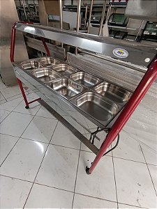 Carro Buffet Self Service Térmico 8 Cubas Quente Banho Maria 220V IBET [Usado]