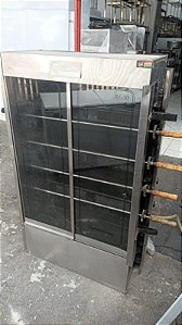 Máquina de Assar Frangos Rotativa Tubular 6 Espetos Capacidade 30 Peças