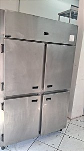 Geladeira inox 4 portas rodriaço semi nova toda em aço inox