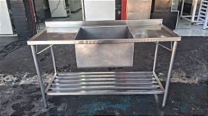 Pia inox 1.50x60x90 semi nova