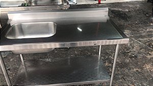 Pia inox 1.30x70x85 semi nova