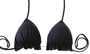 Top Cortininha Com Babadinho , Preto