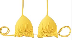 Top Cortininha Com Babadinho , Amarelo Camaro