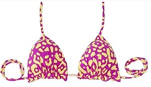Top Cortininha Com Babadinho , Pink/Amarelo