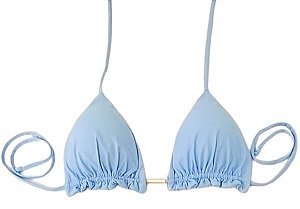 Top Cortininha Com Babadinho , Azul Candy